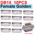 10PCS DB9 Adapter Connector Core RS232 Serial COM Plug Connectors Hole/pin DB15 Female Male Port Socket D Sub DP9 Plastic Case