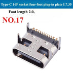 10Pcs USB Connector Type C Female Charging Port Jack 2/4/6/16 Pin Type-C Socket PCB Soldering SMD SMT DIY Repair Type C Adapter