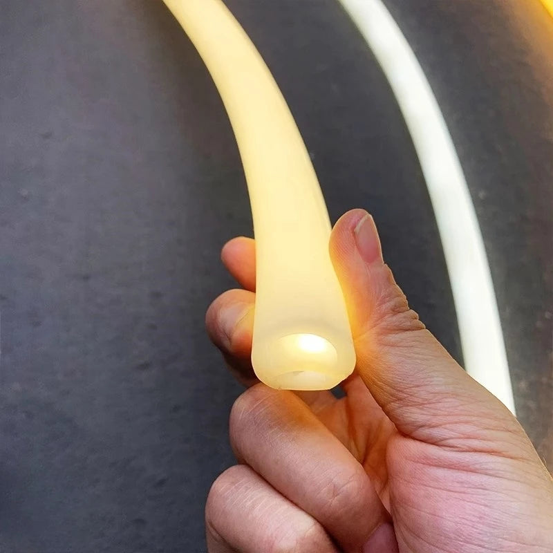 Round Flexible LED Neon Rope Lamp Silicone Tube 180/270/360° Tape Lamp Diffuser For WS2811 WS2815 Outdoor Decor Neon Strip Light