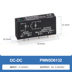 ENMG PMN5D6132 DC Solid State Relay SSR 5A 60V PCB Mount Relay 3-32V Input 5-60V Output Optical Isolation MOSFET Relay