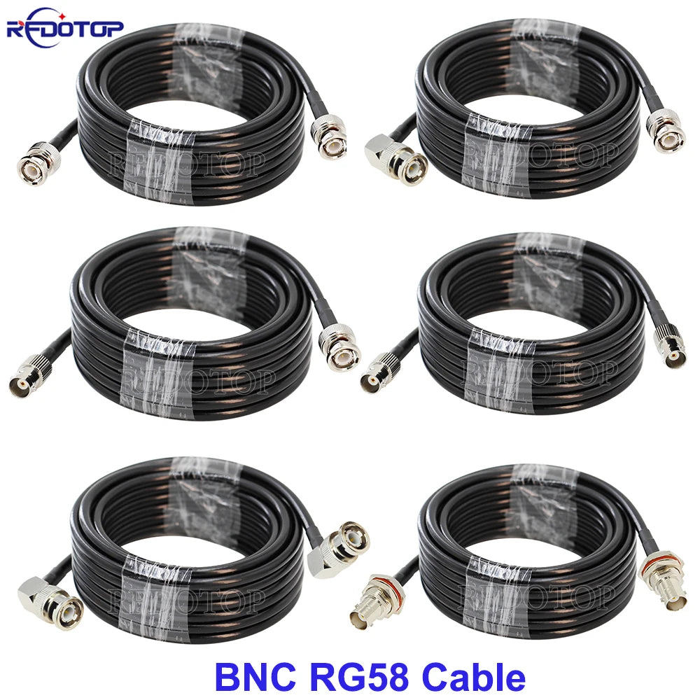 1Pcs RG58 BNC Male/Female to BNC Male/Female Connector 50 Ohm RG-58 RF Coax Coaxial Cable Wire Pigtail Jumper Extension Cord
