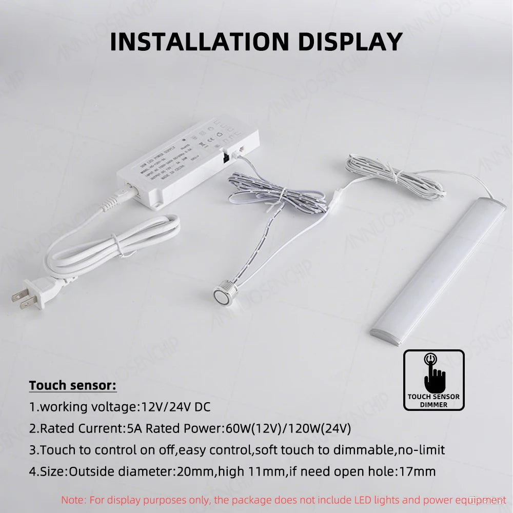 Cabinet LED Lighting Lamp Strip Sensor Switch DC12-24V 5A Mini PIR/Touch/Sweep/Motion Electrical Switches DuPont Connector Cable