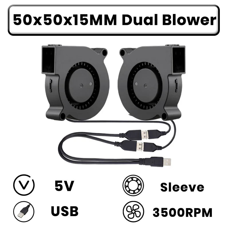 GDSTIME Dual 40mm 50mm 60mm 80mm 92mm 120mm 140mm DC 5V Powered USB Fans with 2 in 1 USB Cable for AV Receiver DVR Cooling