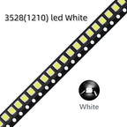 100Pcs 3528 SMD LED Diode Chip Warm White Red Green Blue Orange Yellow Pink UV Purple RGB PLCC2 PLCC-4 Lamp Light Beads Emitting