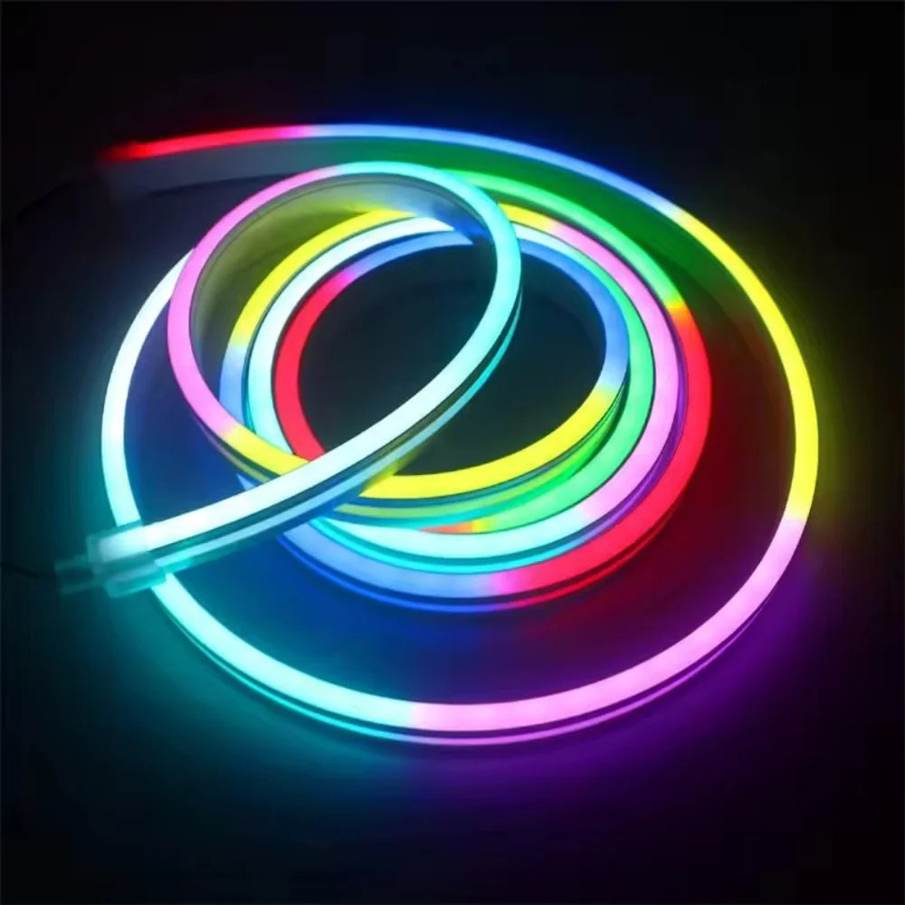 5V RGB+IC Neon Light Strip 15M USB Waterproof Flexible LED Light Strip Music Synchronization Bluetooth Remote Control DIY Home Decoration Changes Ambient light