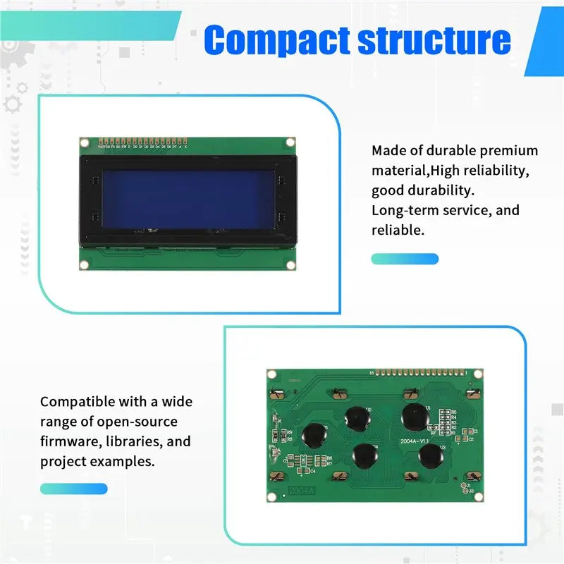 Upgraded-2004 20X4 LCD Module LCD2004 10PCS 2004 IIC I2C Interface For Arduino Raspberry Pi Blue Screen Character LCD Display