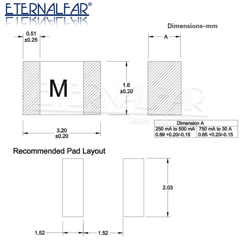 One-Time Positive Disconnect SMD Restore Fuse 1206 3216 10A Fast-Acting Ceramic Surface Mount Fuse 0501010.MR CC12H10A CC12H15A