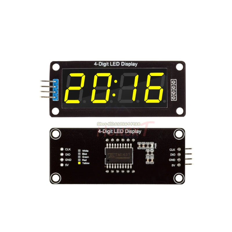 TM1637 LED Display Module for Arduino 4 Digit 7 Segment 0.56 inch Time Clock Indicator Tube Module Red Blue Green Yellow White