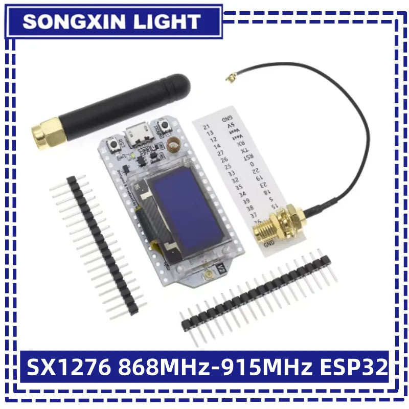 SX1276 ESP32 868mhz 915mhz 0.96 Inch Blue OLED Display Bluetooth WIFI Lora 32 Kit Board Development Breadboard Components Ryzen