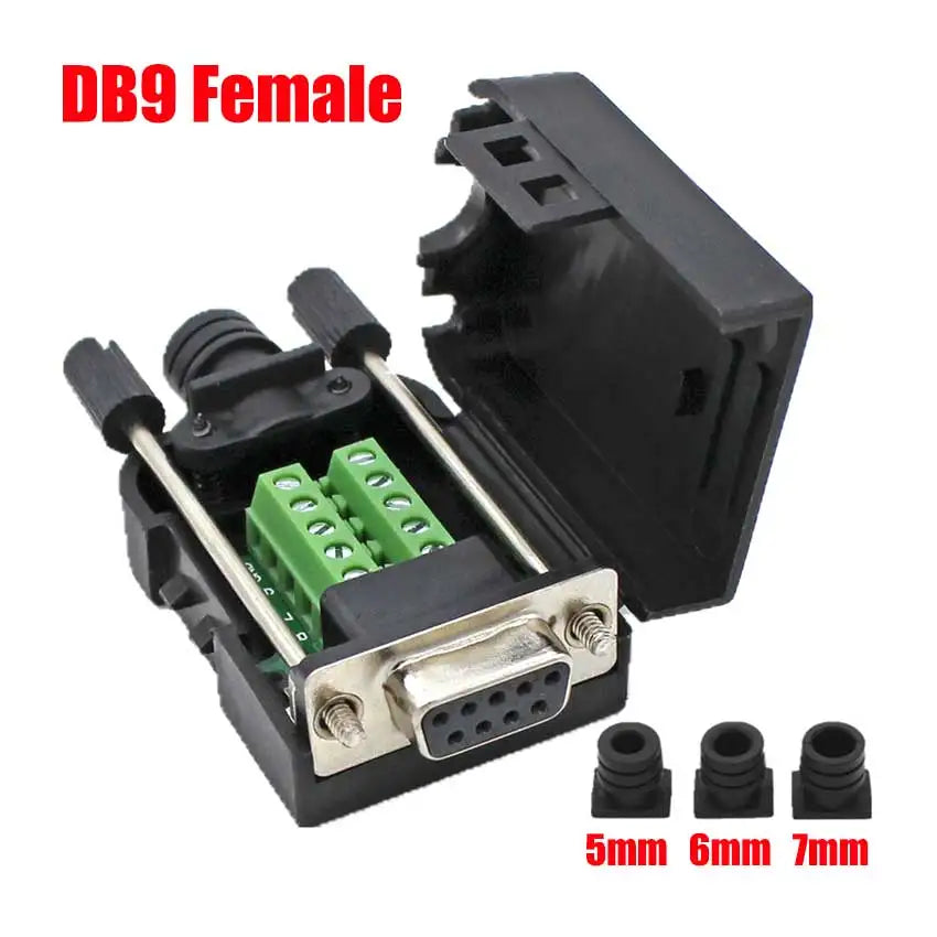 DB9 DB15 DB25 Connector D-SUB 9 15 25 Pin Male Female Plug RS232 RS485 Breakout Terminals 21-24 AWG Wire Solderless Connectors