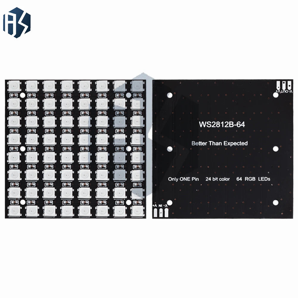 ‌WS2812 8x8 RGB LED Matrix – 64 Programmable 5050 Addressable LEDs with Arduino/Raspberry Pi
