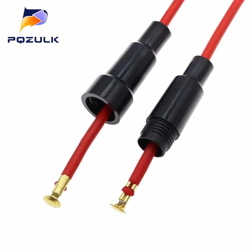 5*20MM 6*30mm Glass Tube Fuse Holder Screw Type Quick Blow 5X20MM Fuses with 22 20 18 16 14AWG Wire 250V for Car