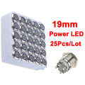 16mm Waterproof Metal Push button Switches With LED Light Flat Head 19mm Momentary self-Reset or Latching With Fixing 4Pins 12V