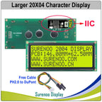 Surenoo Larger 204 20X4 2004 Character LCD Module Display Screen LCM Blue Yellow Green FSTN White LED Backlight English Japanese
