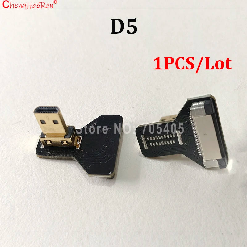 1PC Ribbon Flat FPV HDMI-Compatible Connector Flexible Cable Raspberry Pi 4 Micro HDTV To HD/Mini HD Female 90 Degree FFC 20pin