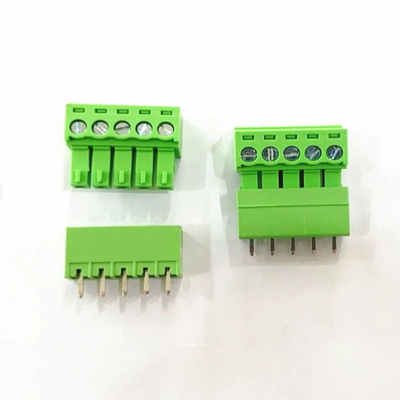 5pairs of plug-in terminal blocks 15EDG-3.81mm with a spacing of 3.5mm green Phoenix connector PCB solder board connector