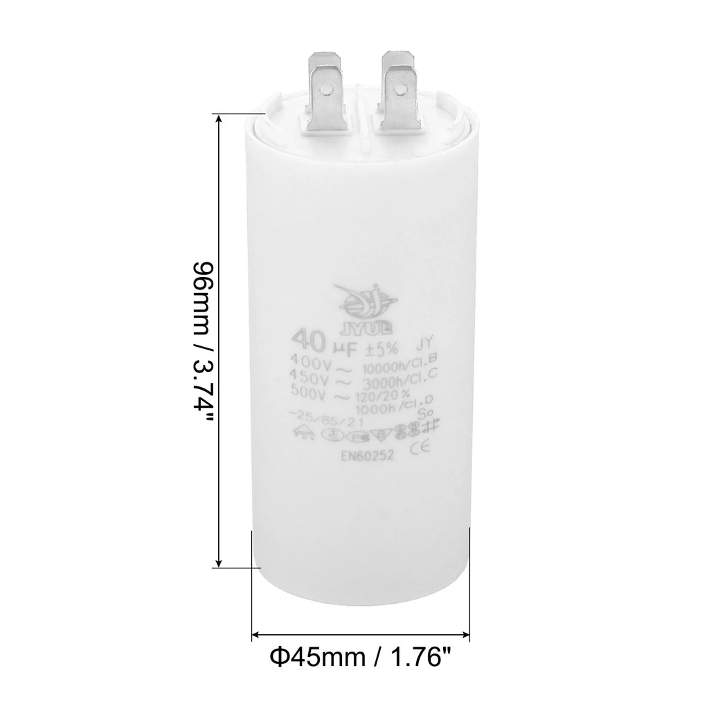 CBB60 8uf-100uf Running Capacitor AC 450V 4 Pins 50/60Hz Double Insert Cylinder Bottom for Air Conditioning Water Pump Fan Motor