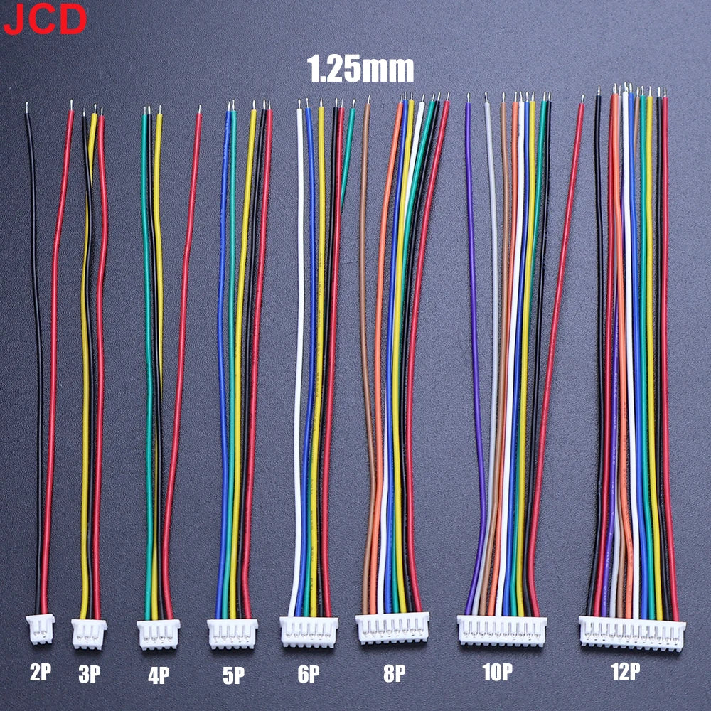 10pc 1.0 1.25 1.5 2.0 2.54 Sh/Jst/Zh/Ph/Xh 1.0mm 1.25mm 1.5mm 2.0mm 2.54mm Female Plug Connector With Wire 2/4/5/6/8/10/12P Pin