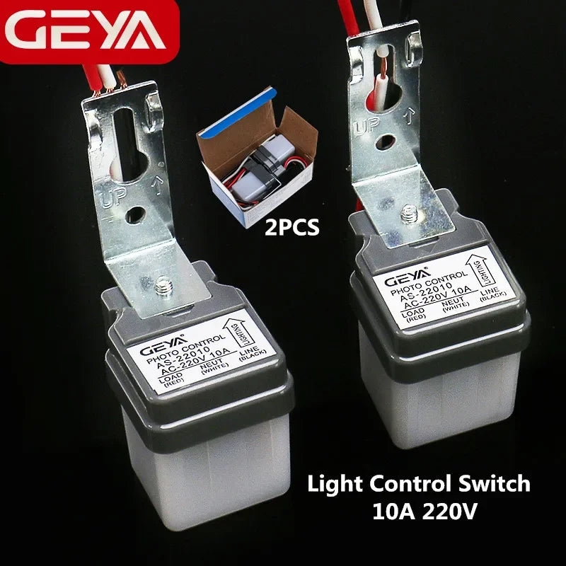 2PCS GEYA Photocell Street Light Switch AC220V10A Photo Control Photoswitch Sensor Switch
