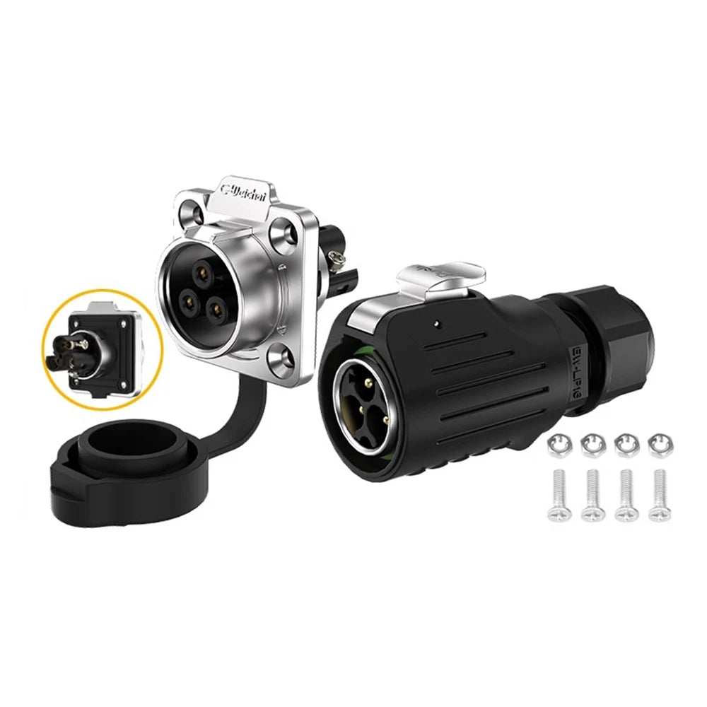 EW-LP16 IP68 Waterproof 20A 600V AC 2Pin 3Pin Crimping Quick Connection Power Aviation Connector Male Plug Female Socket Panel