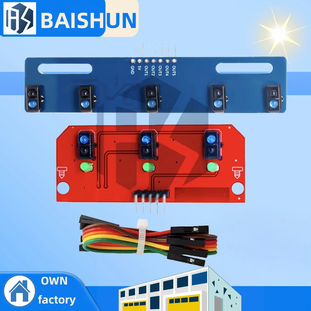 TCRT5000 3/5-Channel Photoelectric IR Detector Module: for Arduino-Compatible for Line Tracking & Obstacle Avoidance