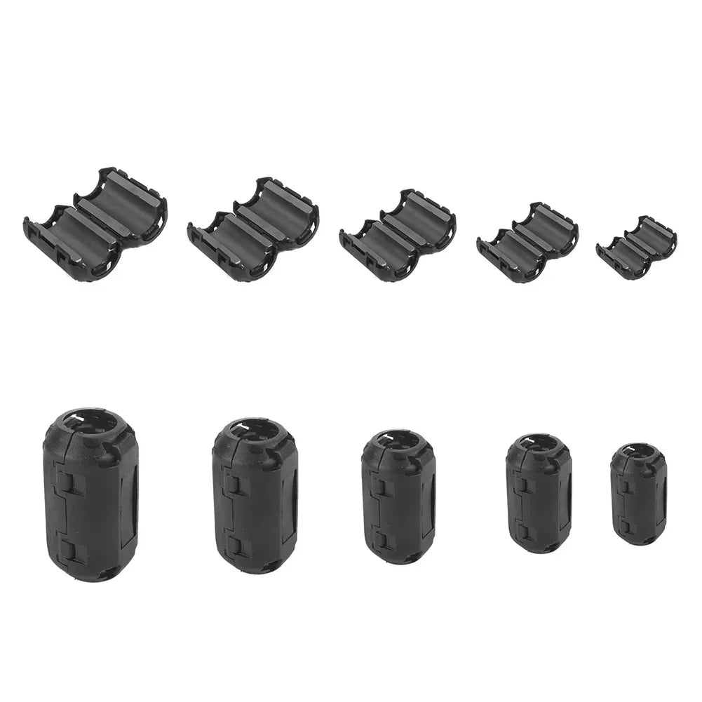 50/22pcs Clip-on Ferrite Ring Core Bead Choke RFI EMI Noise Suppressor Cable Clips for USB Audio Video & Power Cord