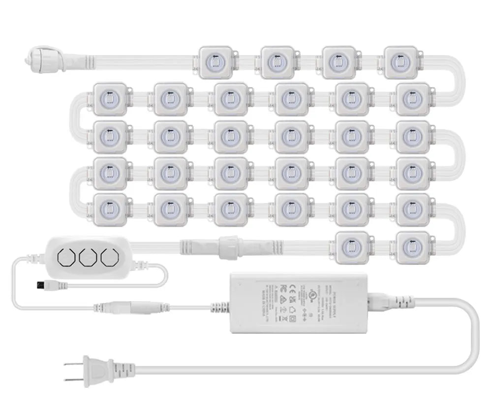 5054 16703IC(WS2812B WS2811) Outdoor Eaves LED Light String Kit 2.4G BEL+WIFI Controller Waterproof Light