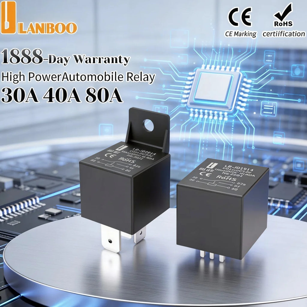 LANBOO 40A High Power Automotive Relay Car Control Relay for 12V/24V Vehicles for Automotive Use