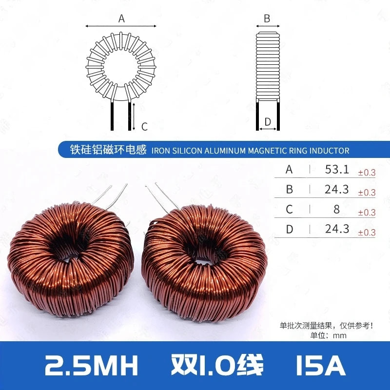 1pcs 47mm Iron Silicon Aluminum 1/1.5/2/3/4 Mh 184125 Charging Pile Pfc Lc Filter Inductor Dc-dc