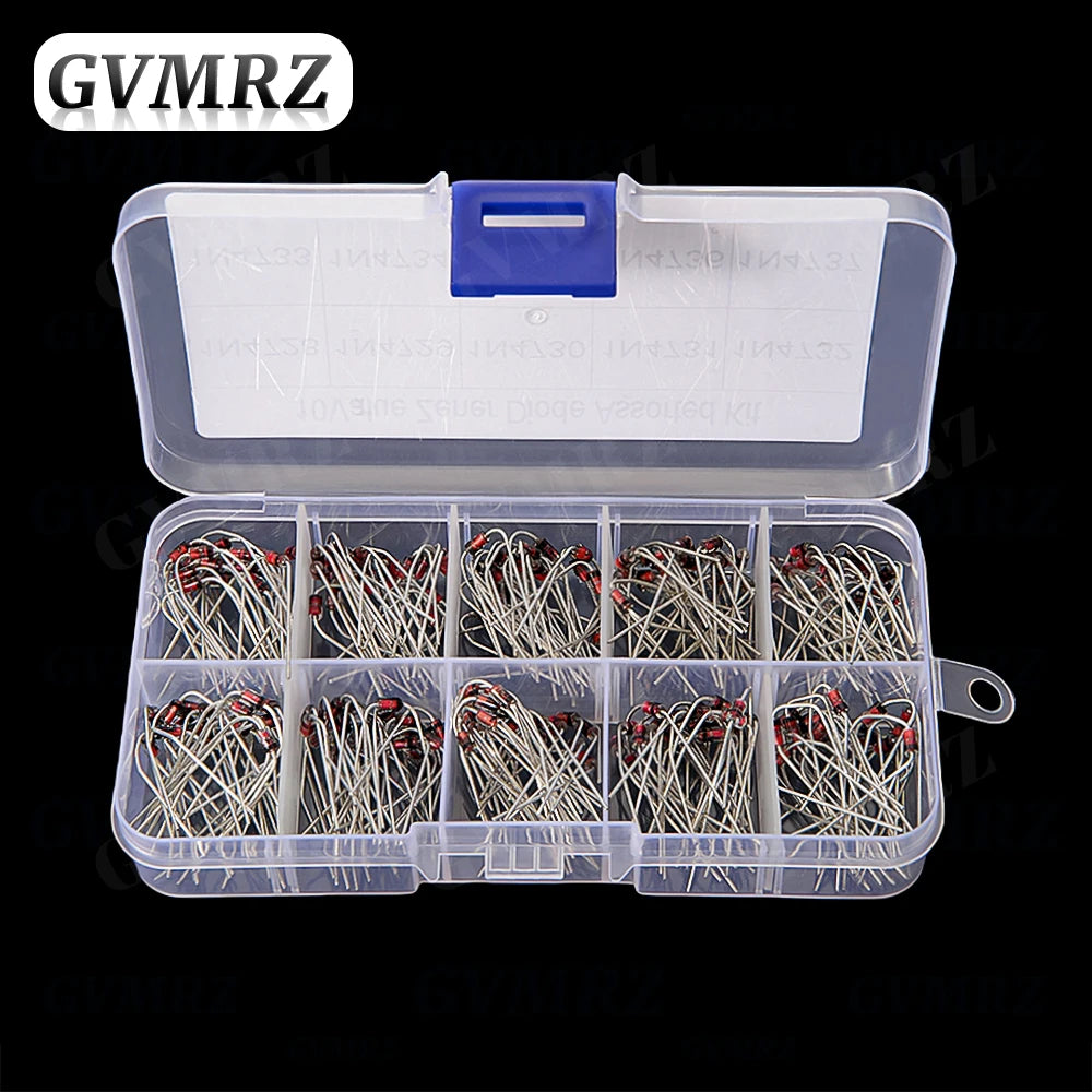 200Pcs 1W Zener Diode Assortment Box Kit 1N4728 1N4729 1N4730 1N4731 1N4732 1N4733 1N4734 1N4735 1N4736