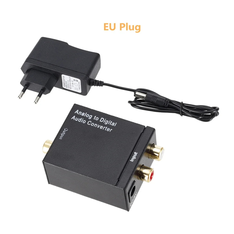 Analog to Digital Converter ADC Audio Analog to Digital (Optical/Coaxial) Converter Optical Coaxial RCA Toslink SPDIF Adapter