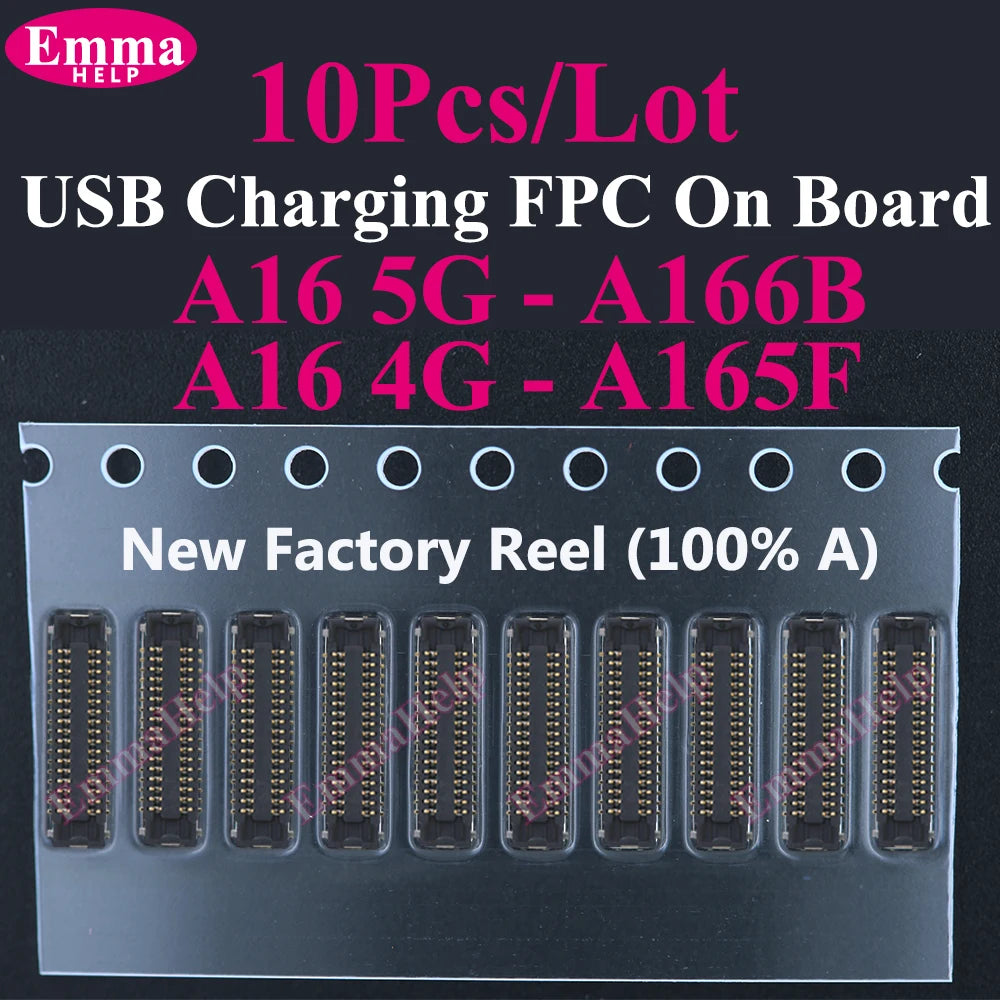 10pcs Charging FPC on MainBoard for Samsung A12 A22 A52 A55 A56 A13 A33 A34 A51 A71 A40 A80 A21S A05 A06 A07 FPC Connector Port