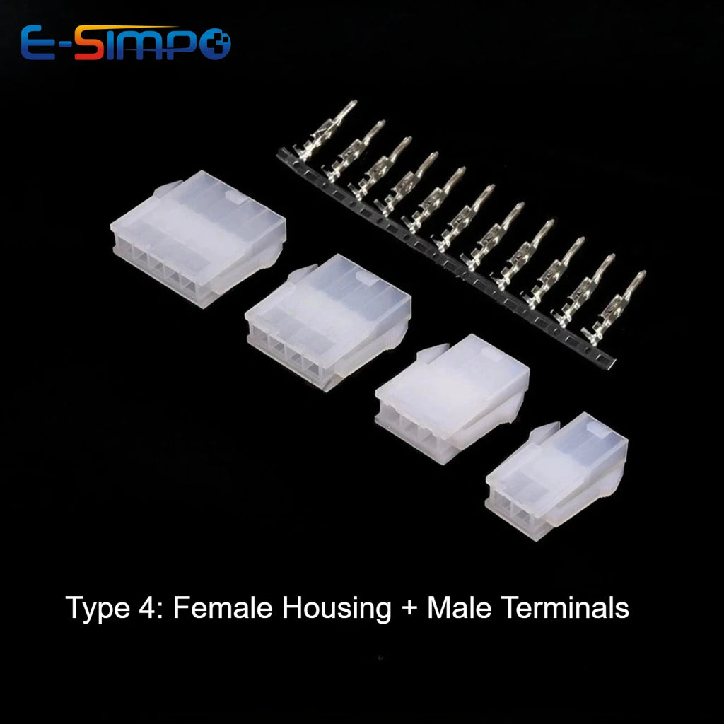 10Sets 4.2mm Pitch MOLEX Mini-Fit 5557/5559 Single Row 2/3/4/5/6P Male Female Housing Terminal Straight/Curved Needle Connector