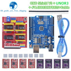 TZT CNC Shield V3 Engraving Machine 3D Printe+ 4pcs DRV8825 Or A4988 Driver Expansion Board For Arduino + UNOR3 With USB Cable
