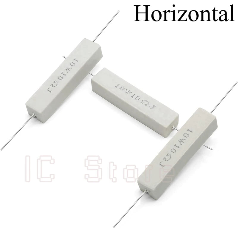 10PCS 10W Cement Ceramic Resistor Power Resistance 5% 0.1 ~ 100K 0.1R 10R 50R 0.25 0.33 0.5 1 2 5 8 10 15 20 25 30 100 1K 2K Ohm