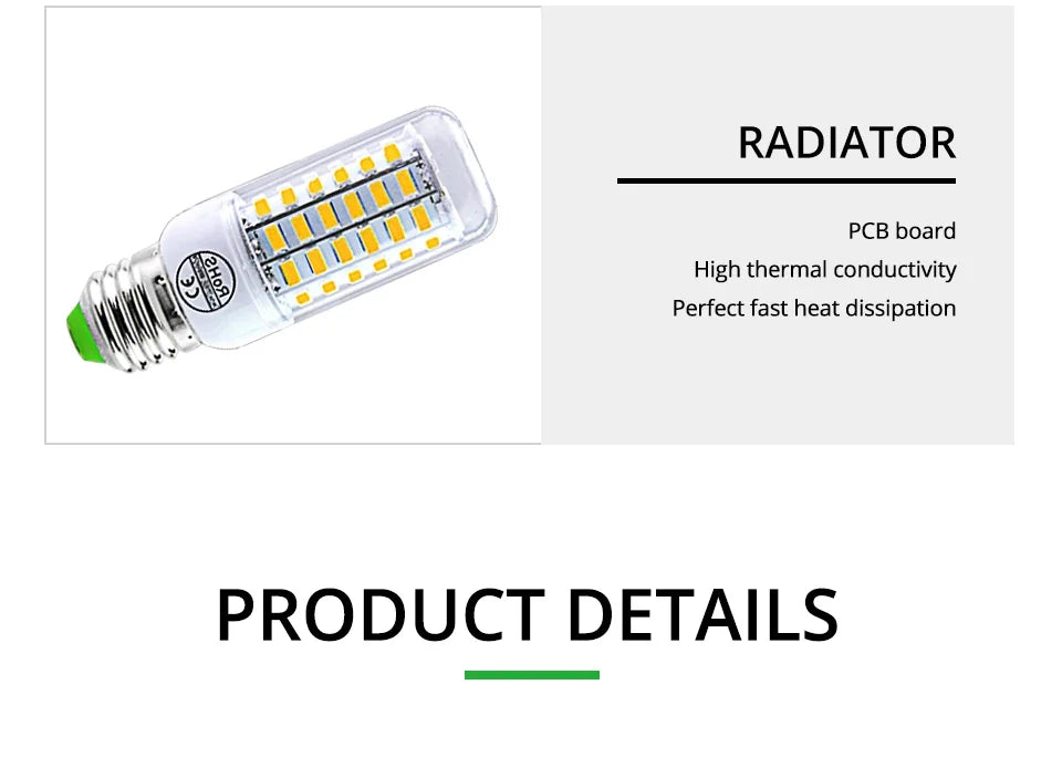E27 LED Lamp E14 LED SMD 5730 220V Corn Light Bulbs 24 36 56 72LEDs Lamparas LED Chandelie Ampoule Led Light For Home Decoration