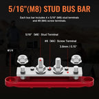 New Power Distribution Block Bus Bar with Studs Marine Terminal Block for Automotive Car Boat Solar Wiring - Negative&Positive