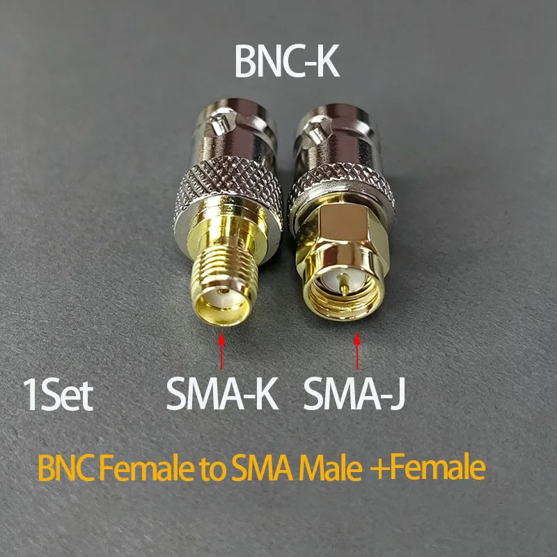 2PCS/1Set BNC to SMA Male/Female Connectors Adapter for Wireless LAN Devices Coaxial Cable WiFi or Handheld Radios