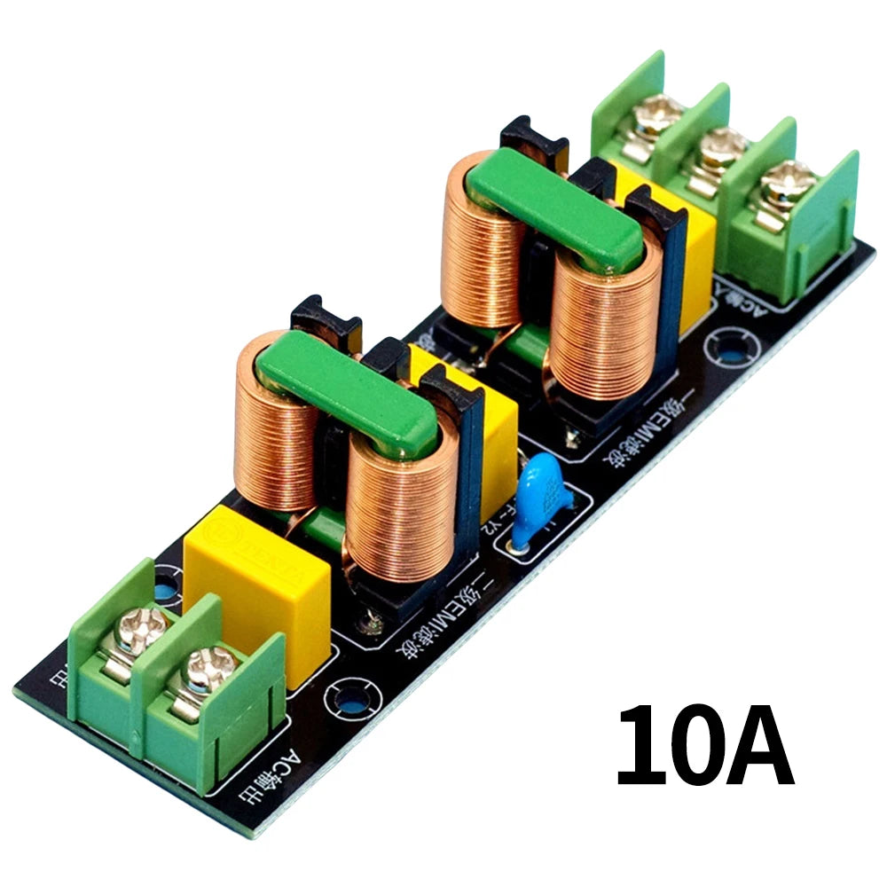 Power Supply Filtering Board Power Supply Filter EMI High Frequency Two-stage Power Low-pass Filter Board 2A-18A DIY Audio