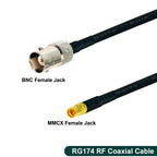 RG-174 Coaxial Cable Q9 BNC Female Waterproof to MMCX Male Connector Crimp Wire Terminal RF Jumper Pigtail Line For Wifi Card
