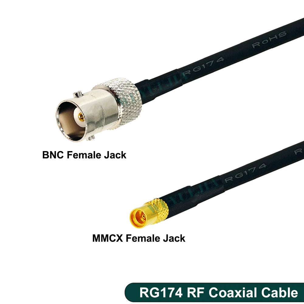 RG-174 Coaxial Cable Q9 BNC Female Waterproof to MMCX Male Connector Crimp Wire Terminal RF Jumper Pigtail Line For Wifi Card