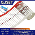 50pcs 1/2W Zener Diode 0.5W DO-35 BZX55C 2.2V 2.4 3.3 3.6 3.9 4.3 4.7 5.1 5.6 6.2 6.8 7.5 8.2 9.1 10 12 15 18 20 22 24 27 30 33V