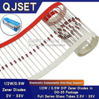 50pcs 1/2W Zener Diode 0.5W DO-35 BZX55C 2.2V 2.4 3.3 3.6 3.9 4.3 4.7 5.1 5.6 6.2 6.8 7.5 8.2 9.1 10 12 15 18 20 22 24 27 30 33V