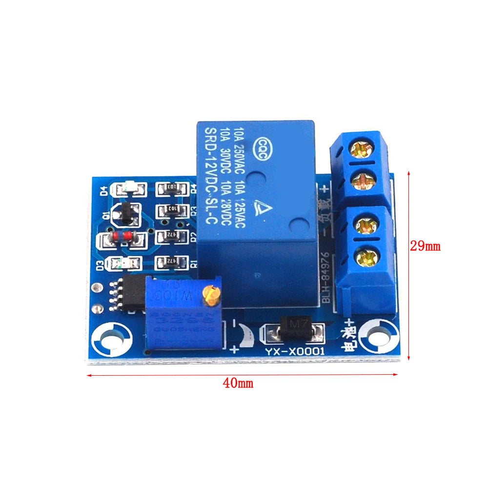 DC 12V Battery Undervoltage Low Voltage Cut off Automatic Recovery Switch Charging Voltage Control Module Protection Board