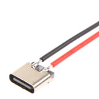 5pcs Type-C 2pin Soldered Female Base W/ Wire Typec Female Socket For Mobile Phone Charging Type -c Port Charging Interface Jack