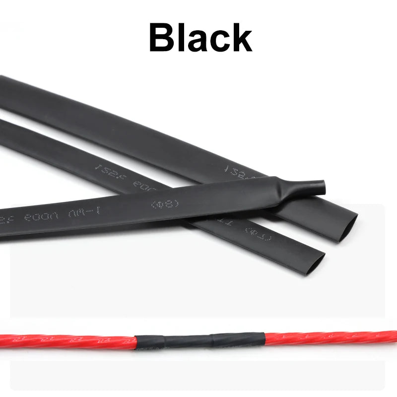 1M-25M 0.6mm~40mm Black Red Polyolefin Shrinking Assorted Heat Shrink Tube Cable Insulated SleeveTubing Wire Connector Protector