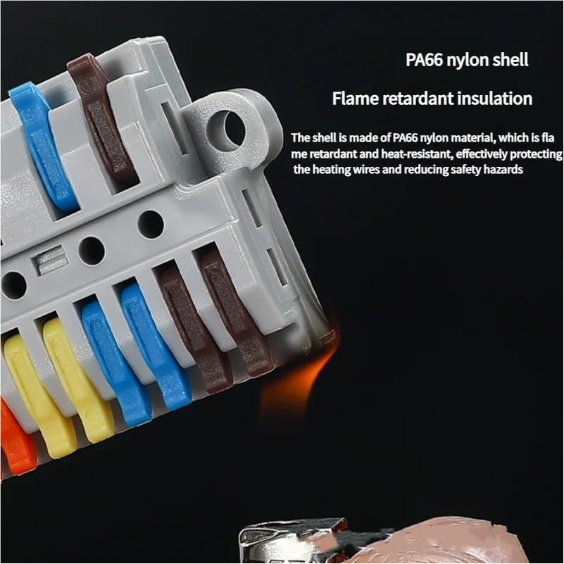 Universal Quick Push-in Electrical Wire Terminal Blocks Splitter Cable Connectors Mounted Junction Box for Home Industrial Use