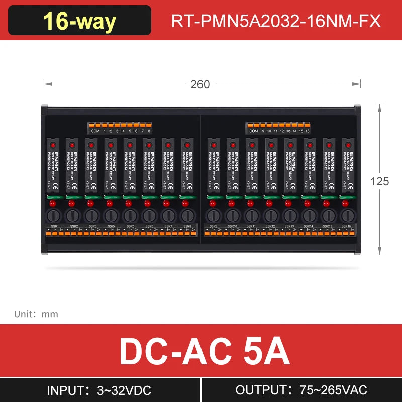 ENMG solid state optical isolated contactless 5~24Vdc Screw Inline relay 0-60V AC/DCdual-us module plc dc amplifier board module