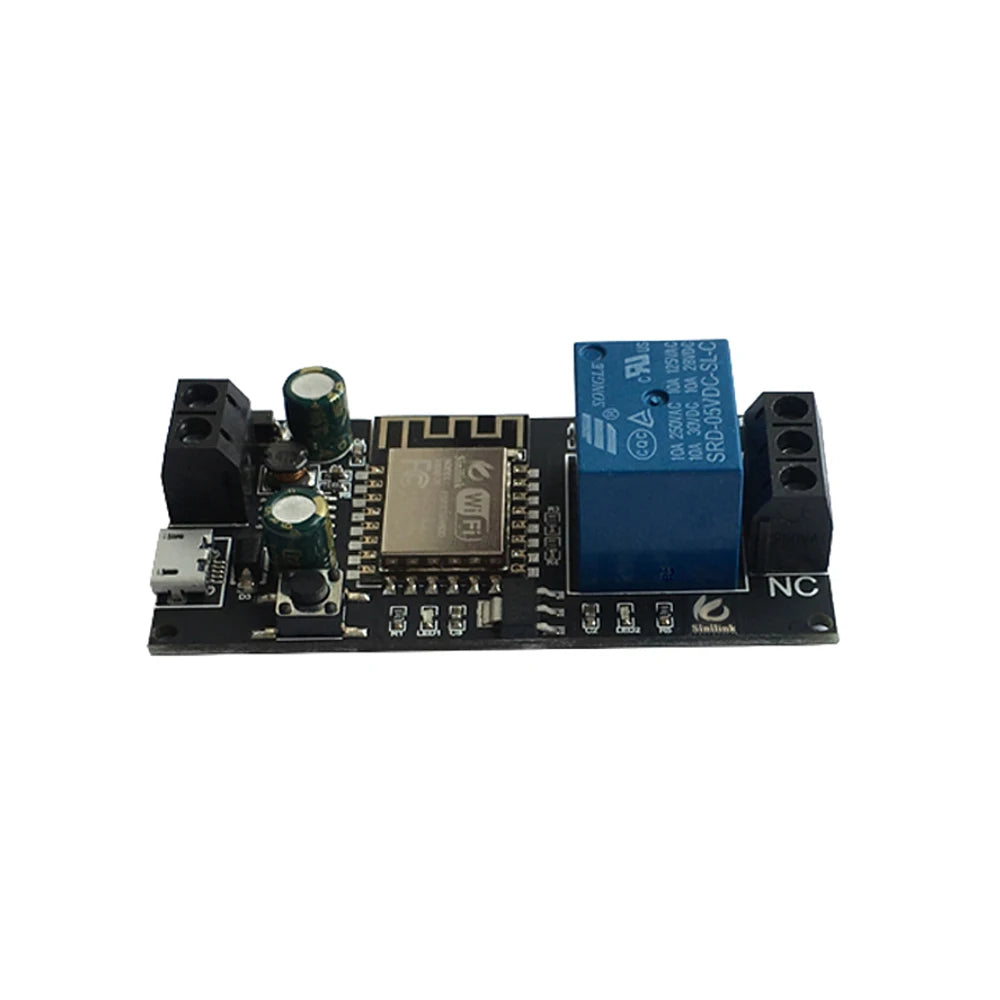Sinilink WIFI Mobile Phone Remote Control Relay Module DC5V DC6~36V Smart Home Phone APP ESP-12F Long Range Remote Control Board