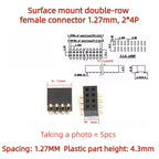 5PCS SMD SMT 2*2/3/4/5/6/7/8/10/12/20/40/50 PIN Double Row Pin Female Header 1.27MM Pitch Connector Socket 2X/6/8/10/20